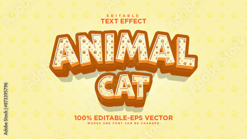 Animal cat editable text effect logo