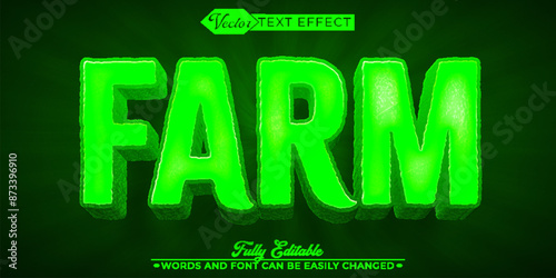 Green Farm Vector Editable Text Effect Template