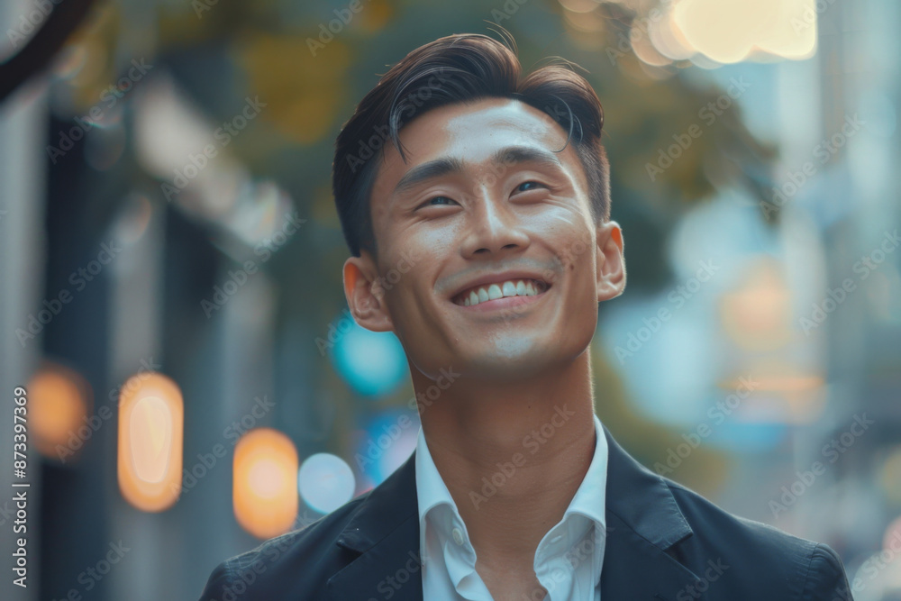 East Asians handsome man smiling, busines man
