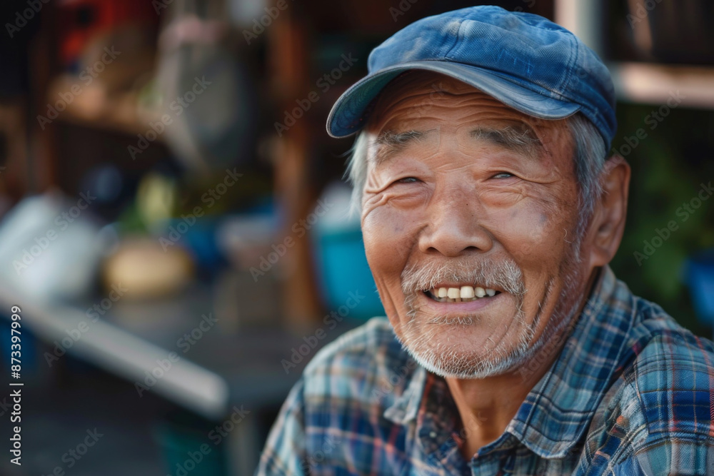 East Asians handsome man smiling, dad