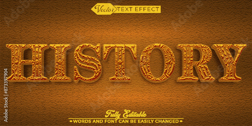 Brown Shiny History Worn Vector Editable Text Effect Template