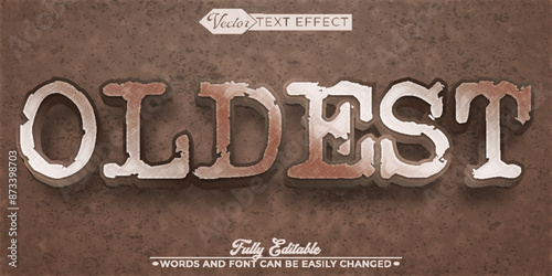 Vintage Brown Worn Oldest Editable Text Effect Template