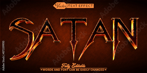 Gothic Satan Horror Vector Editable Text Effect Template