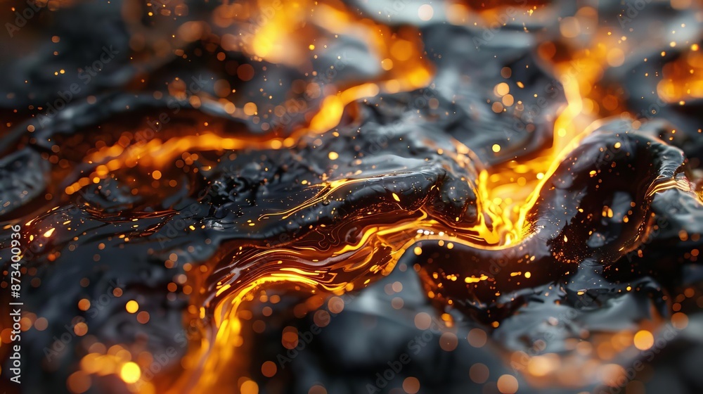 Molten Lava Flow with Intense Heat Molten Lava Flow with Intense Heat