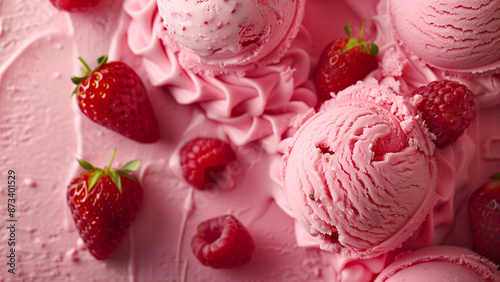 Wallpaper Mural Texture surface of ice cream. Background of strawberry ice cream close-up. Banner Torontodigital.ca