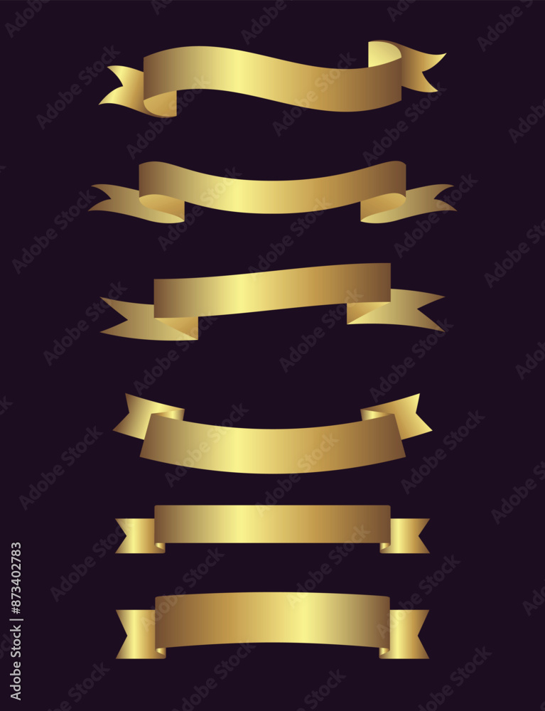 Golden Ribbons with dark Background Golden Ribbons with dark Background