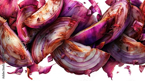 Wallpaper Mural   Red onions and broccoli sit together in piles Torontodigital.ca
