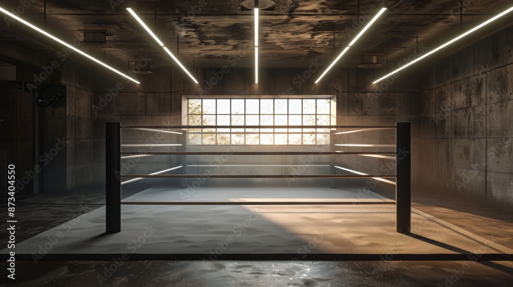 A gym equipped with a boxing ring A gym equipped with a boxing ring