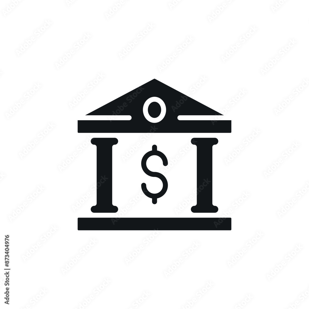 Bank building simple glyph icon. Vector solid isolated black illustration. Bank building simple glyph icon. Vector solid isolated black illustration.