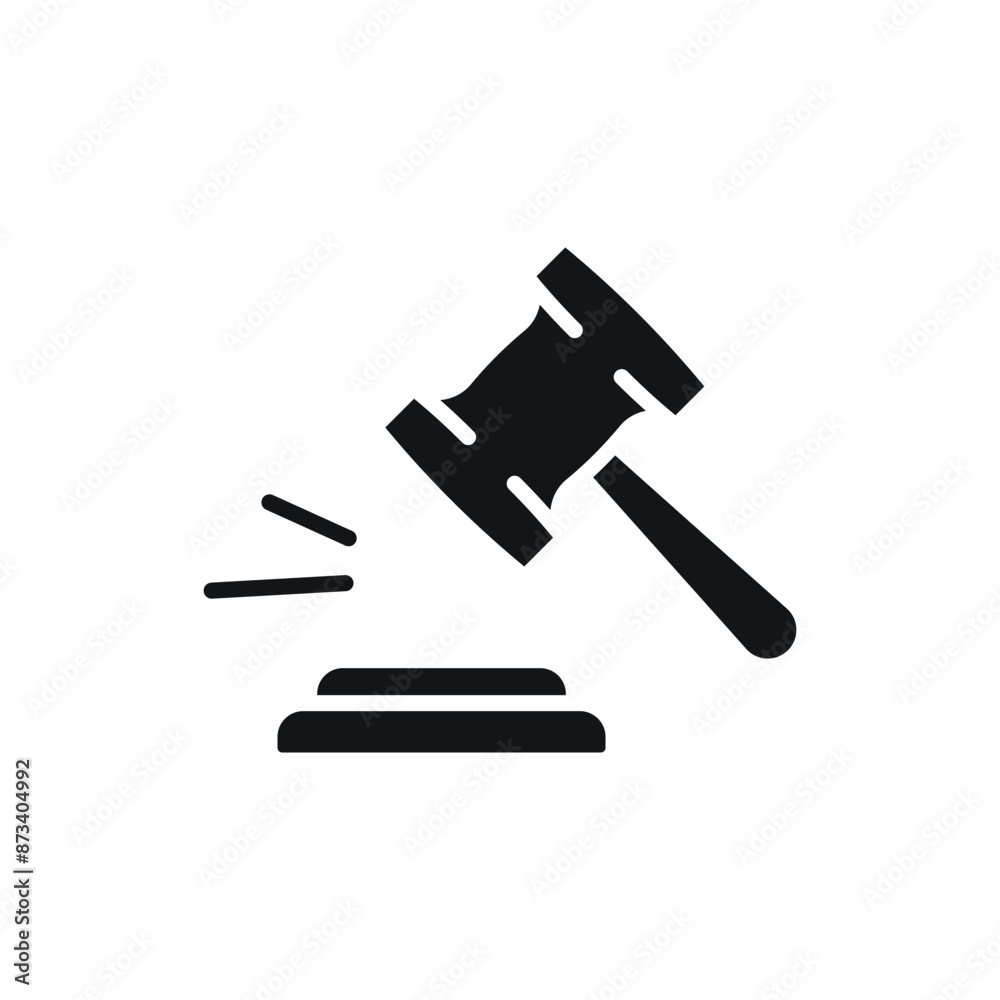 Judge's gavel simple glyph icon. Vector solid isolated black illustration. Judge's gavel simple glyph icon. Vector solid isolated black illustration.