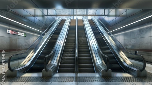 Wallpaper Mural A deserted escalator in an underground passage Torontodigital.ca