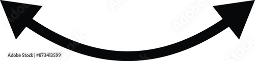 Dual sided arrow Vector. Semicircular curved wide short double ended arrow. Dual semi circle arrow. Vector illustration. eps 888
