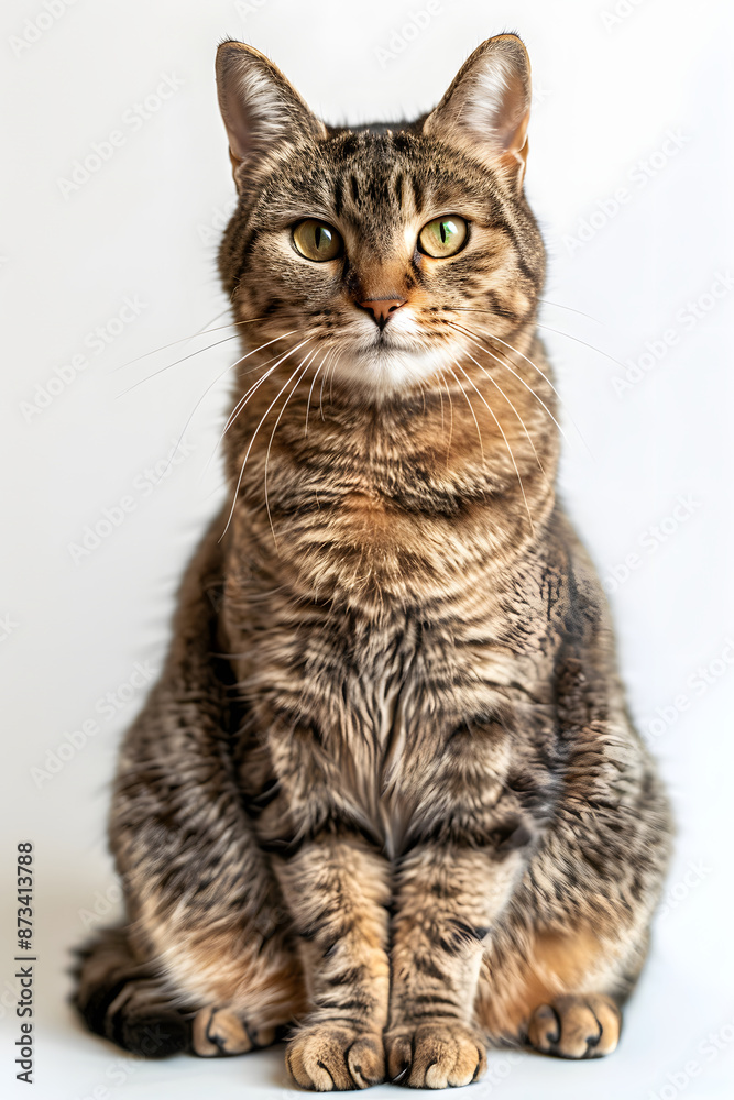 Cat sitting on a white background Cat sitting on a white background