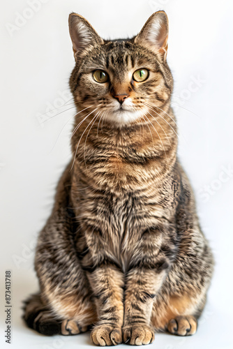 Cat sitting on a white background