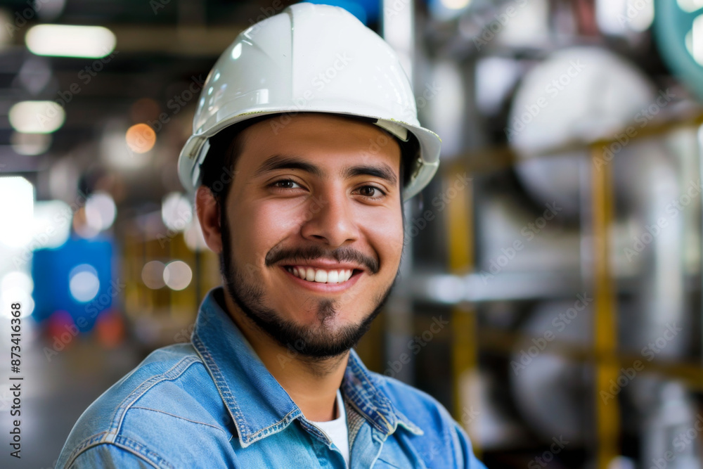 Hispanic handsome man smiling, engineer Hispanic handsome man smiling, engineer