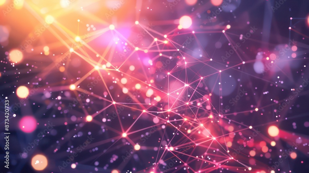 Futuristic Network Technology Concept: An Abstract Digital Visualization of Red Glowing Network Connections with Sparkling Nodes on a Dark Background, Representing Advanced Connectivity Futuristic Network Technology Concept: An Abstract Digital Visualization of Red Glowing Network Connections with Sparkling Nodes on a Dark Background, Representing Advanced Connectivity