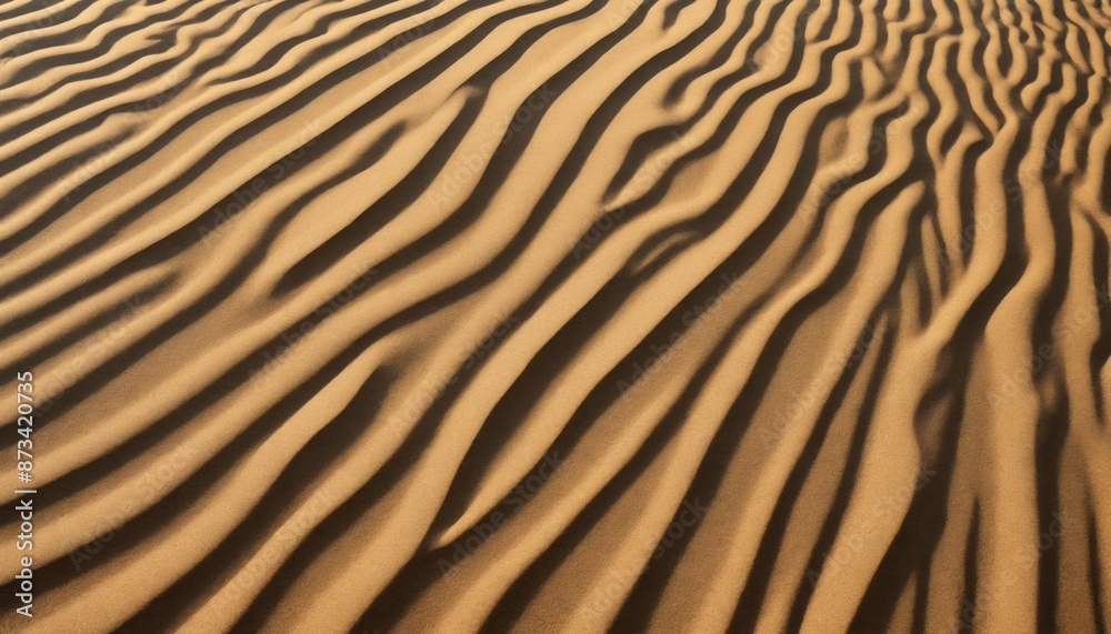 The desert's whisper: a sand dune's rippling surface at sunset The desert's whisper: a sand dune's rippling surface at sunset