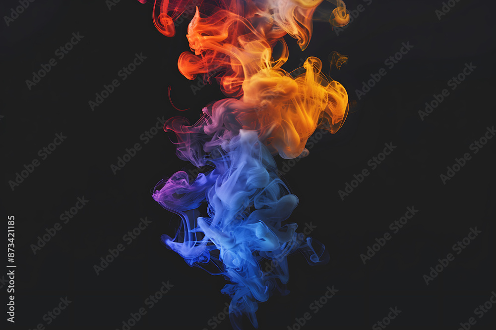 custom made wallpaper toronto digitalFloating smoke-like shapes in various colors on a black background, creating an ethereal and mesmerizing visual effect.