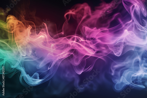 Wallpaper Mural Floating smoke-like shapes in various colors on a black background, creating an ethereal and mesmerizing visual effect. Torontodigital.ca