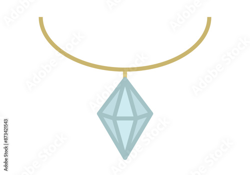 Collar dorado con diamante azul