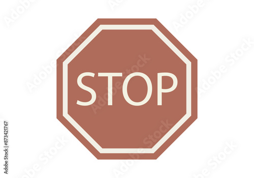 Señal roja de stop o parar en fondo blanco