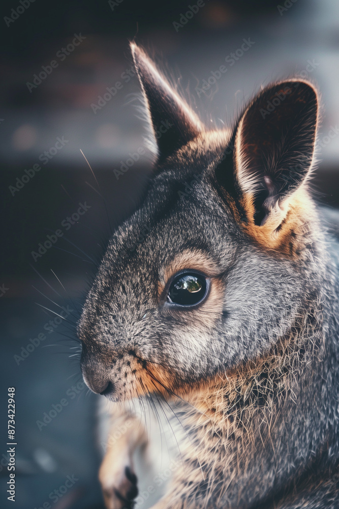Obraz premium Close up of a wallaby with detailed fur texture