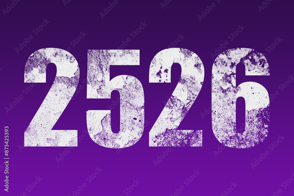 flat white grunge number of 2526 on purple background. flat white grunge number of 2526 on purple background.