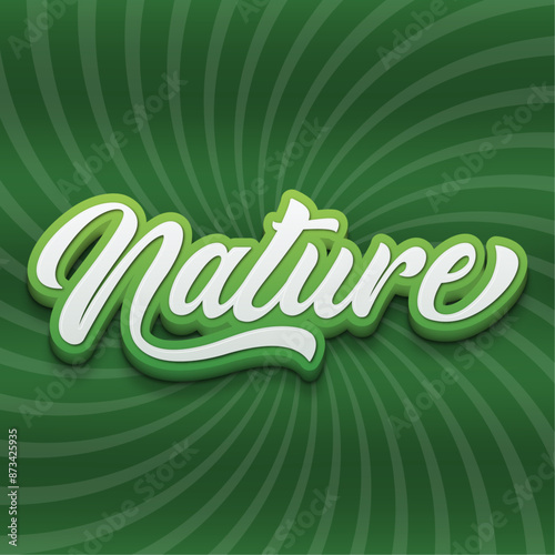 3d green nature editable text effect. Vector editable text effect