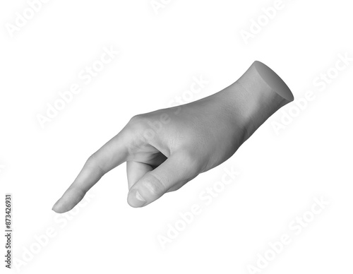 Finger pointing, indicating, tapping, pressing button, click gesture. Hand sign, pick, isolated on white background. Touching.., transparent cut out PNG