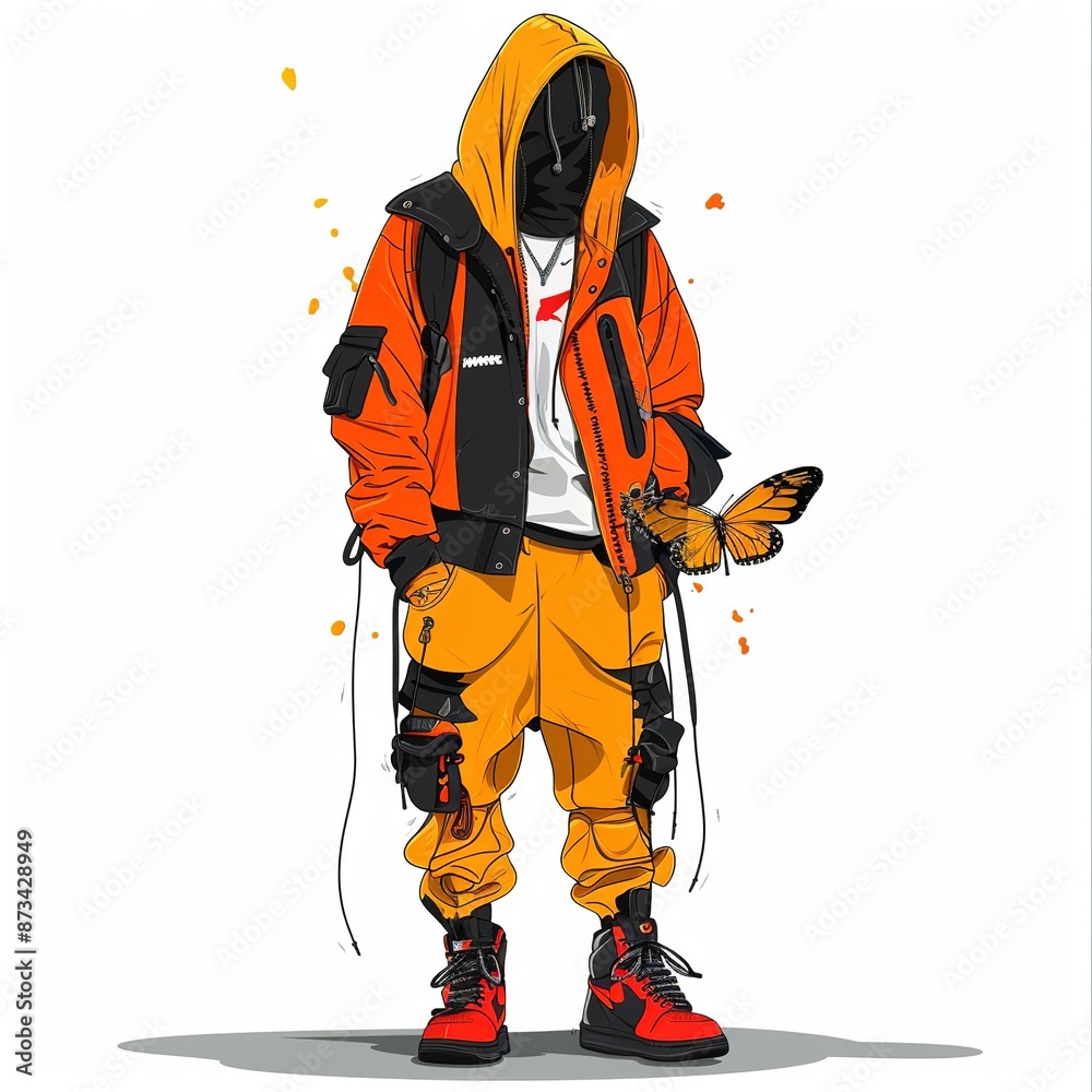 Obraz premium Firefly Streetwear fashion cartoon isolated whitebackground