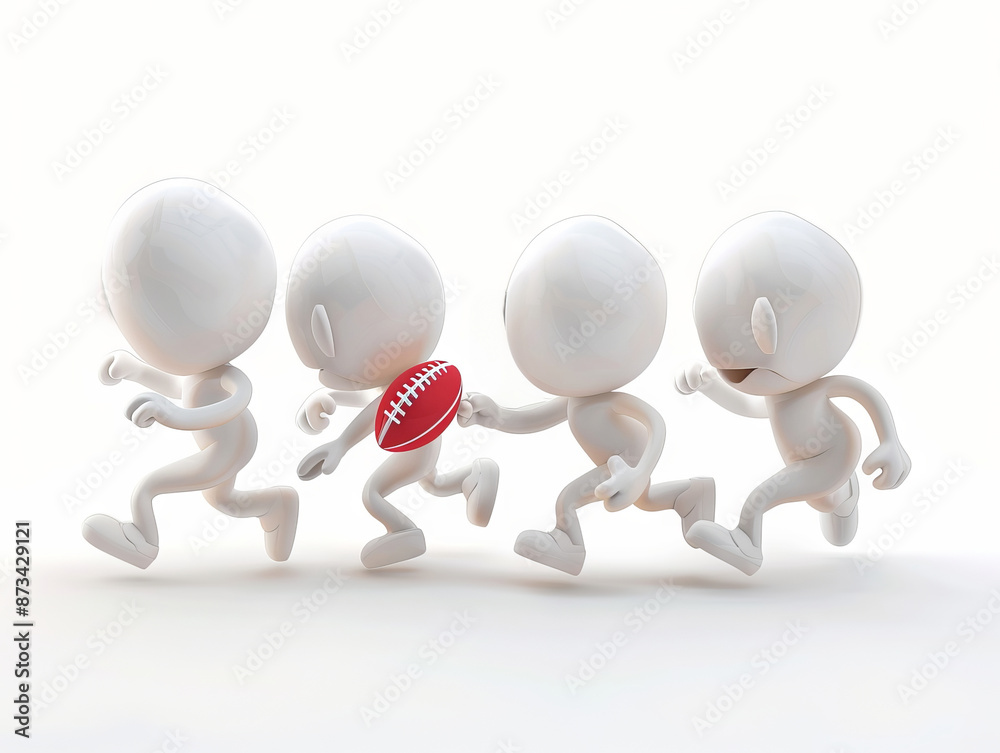 Football player in a 3D cartoon figure graphic Football player in a 3D cartoon figure graphic
