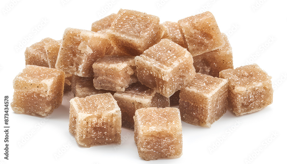 brown sugar cubes isolated on white background brown sugar cubes isolated on white background