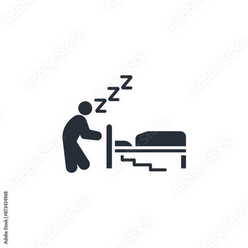 sleepwalking icon. vector.Editable stroke.linear style sign for use web design,logo.Symbol illustration.