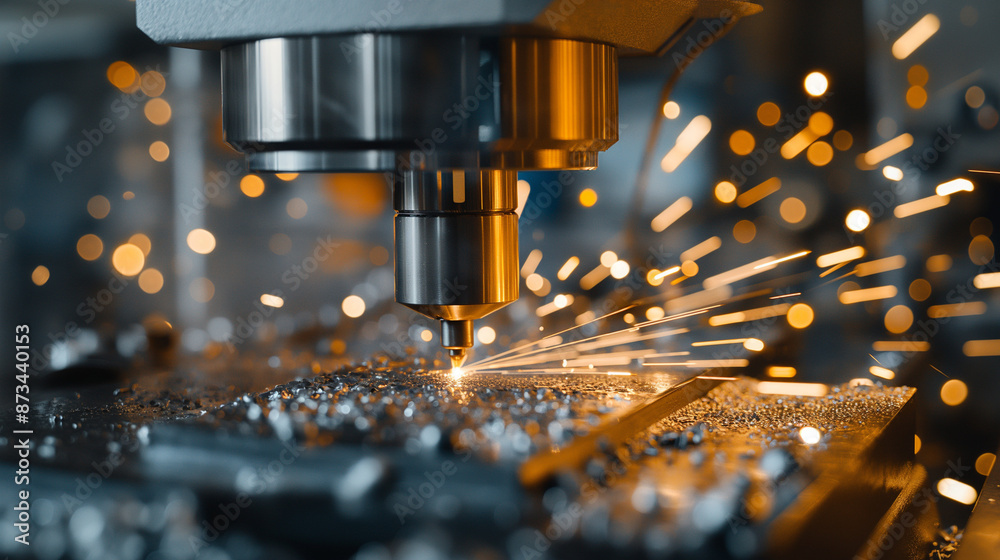 Industrial CNC Machine with Sparks
Industrial CNC Machine with Sparks