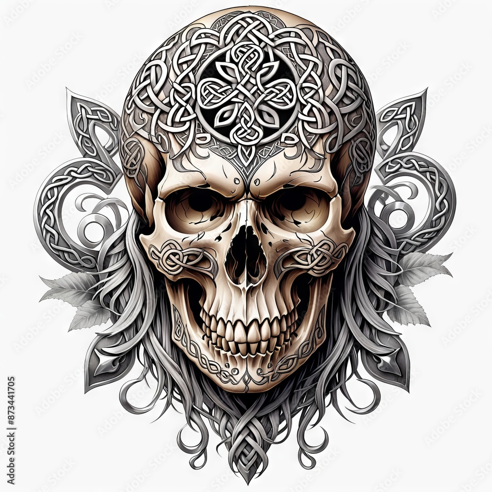 Fototapeta premium Celtic Skull Ornament