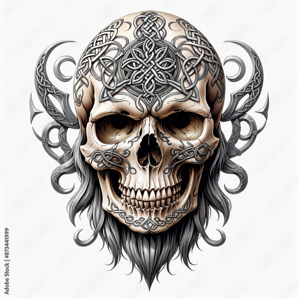 Fototapeta premium Celtic Skull Ornament