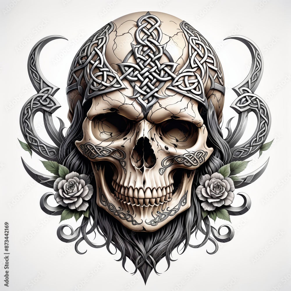 Fototapeta premium Celtic Skull Ornament