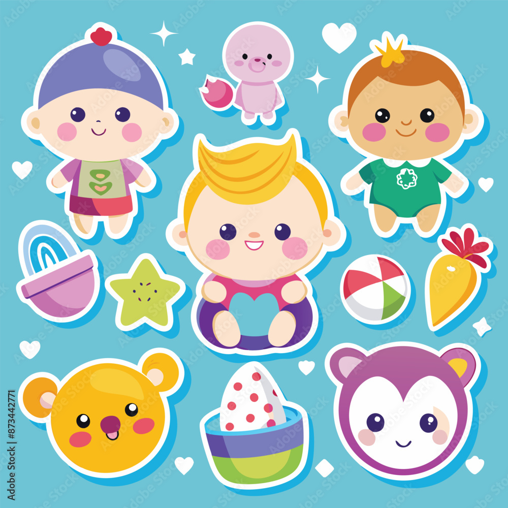 cute baby sticker set cute baby sticker set