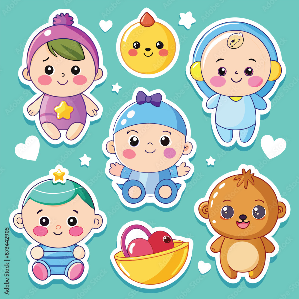 cute baby sticker set cute baby sticker set