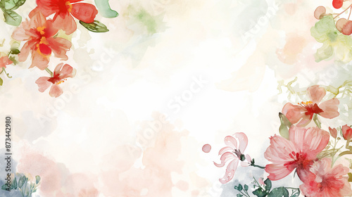 Watercolor Floral Background with Soft Pastel Colors
