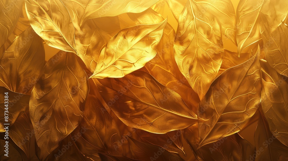 A trendy gold leaf texture with smooth gradients and soft lighting, blending into a seamless, high-quality background.