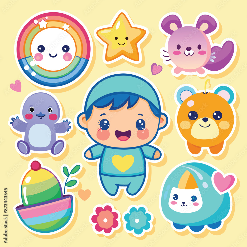 cute baby sticker set cute baby sticker set