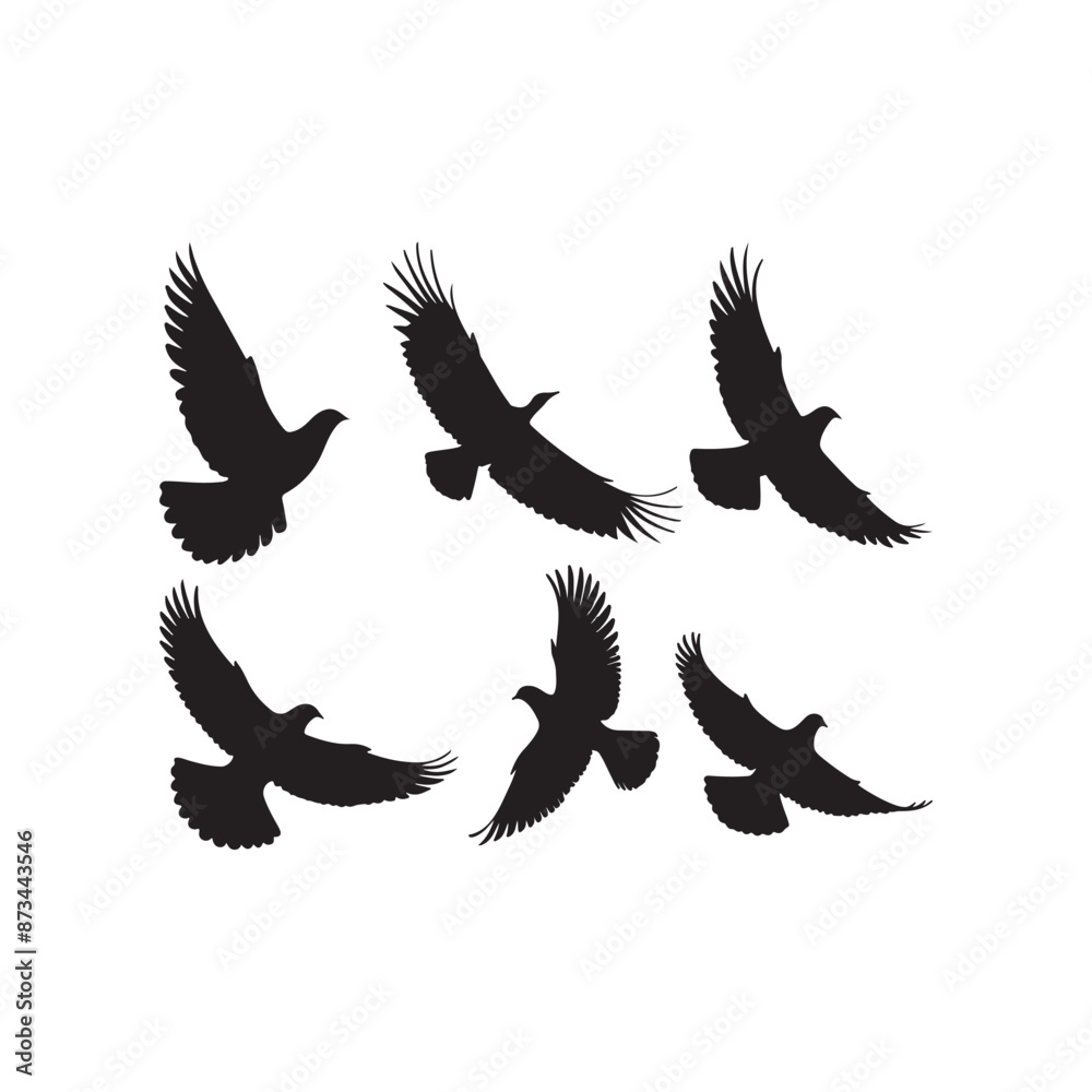 Fototapeta premium Eagle flying, Seamless pattern. silhouette illustration converted to vector.