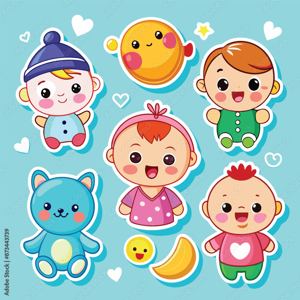 cute baby sticker set cute baby sticker set