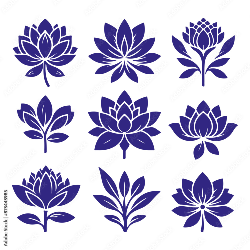 Creative Botanical set with flowers Design. Creative Botanical set with flowers Design.
