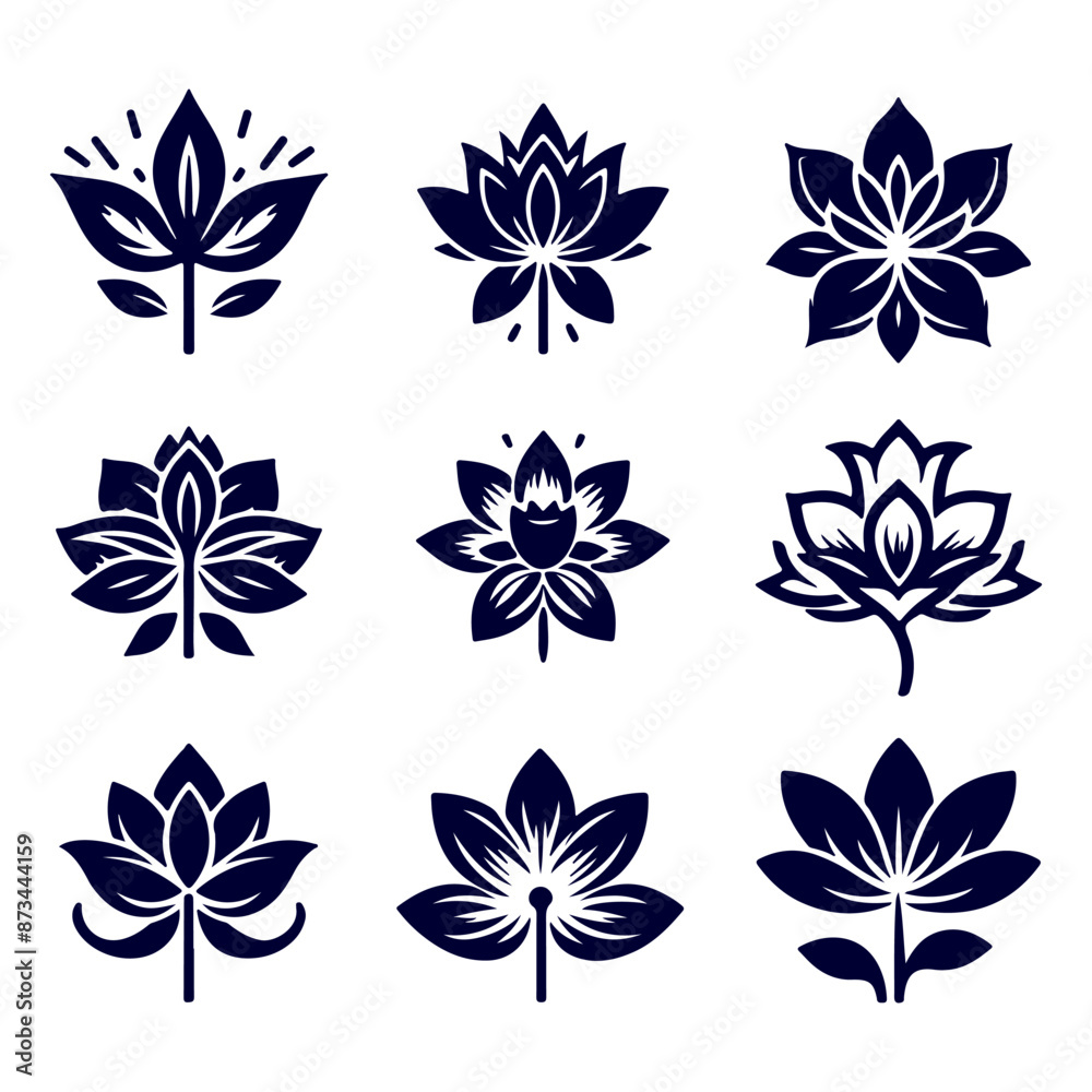 Creative Botanical set with flowers Design. Creative Botanical set with flowers Design.