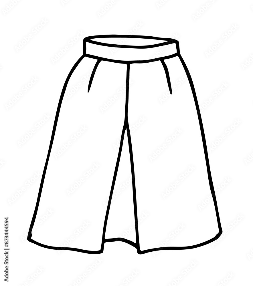 Hand drawn women skirt doodle in pen line art style. Png clipart isolated on transparent background Hand drawn women skirt doodle in pen line art style. Png clipart isolated on transparent background