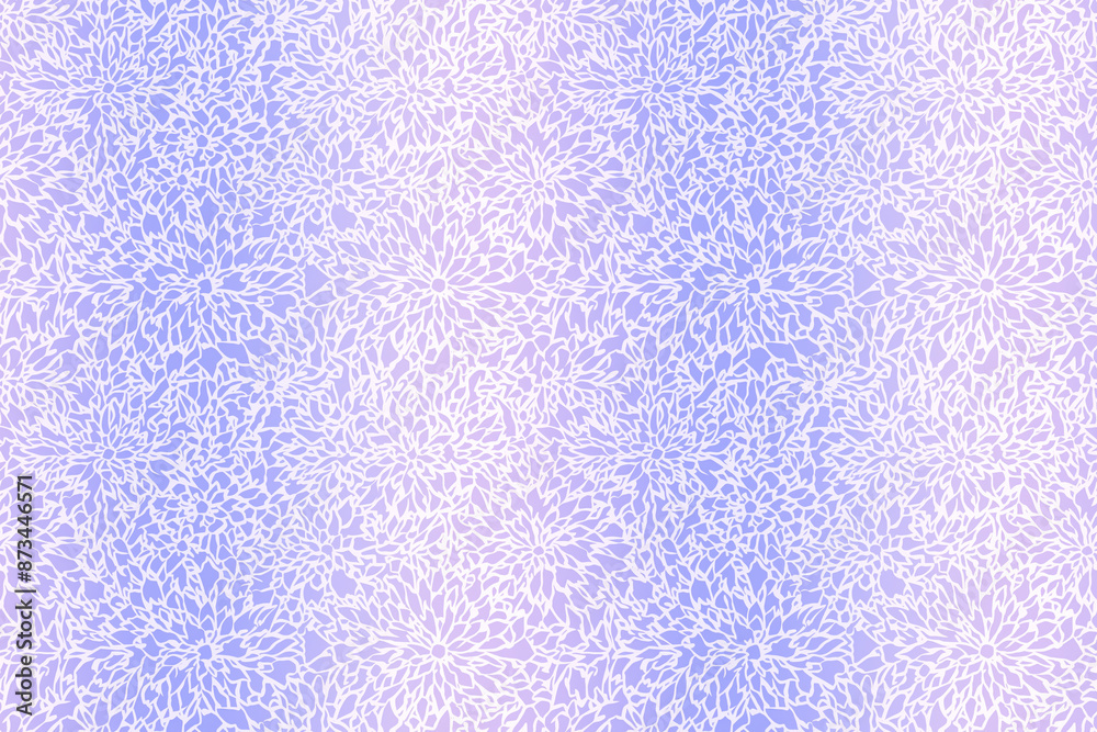 Delicate white floral outlines on a soft purple background, forming an intricate and elegant seamless pattern. Delicate white floral outlines on a soft purple background, forming an intricate and elegant seamless pattern.