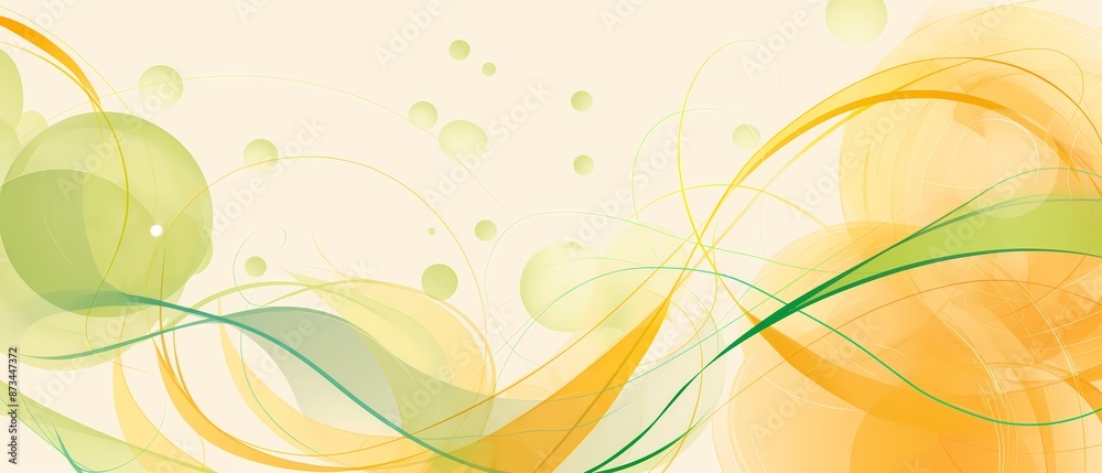 Abstract background with green and yellow waves and curved lines, gradient background, presentation design for business, corporate site, web banner, cover Abstract background with green and yellow waves and curved lines, gradient background, presentation design for business, corporate site, web banner, cover