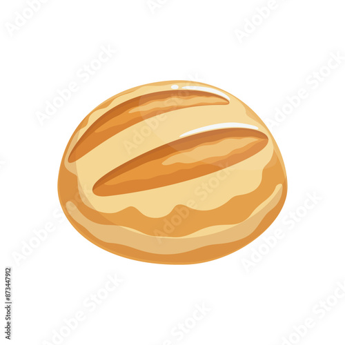 Whole grain and wheat bread vector in flat cartoon style. Homemade pastries baked with yeast dough. Isolated food illustration for bakery poster, banner, card, advertising